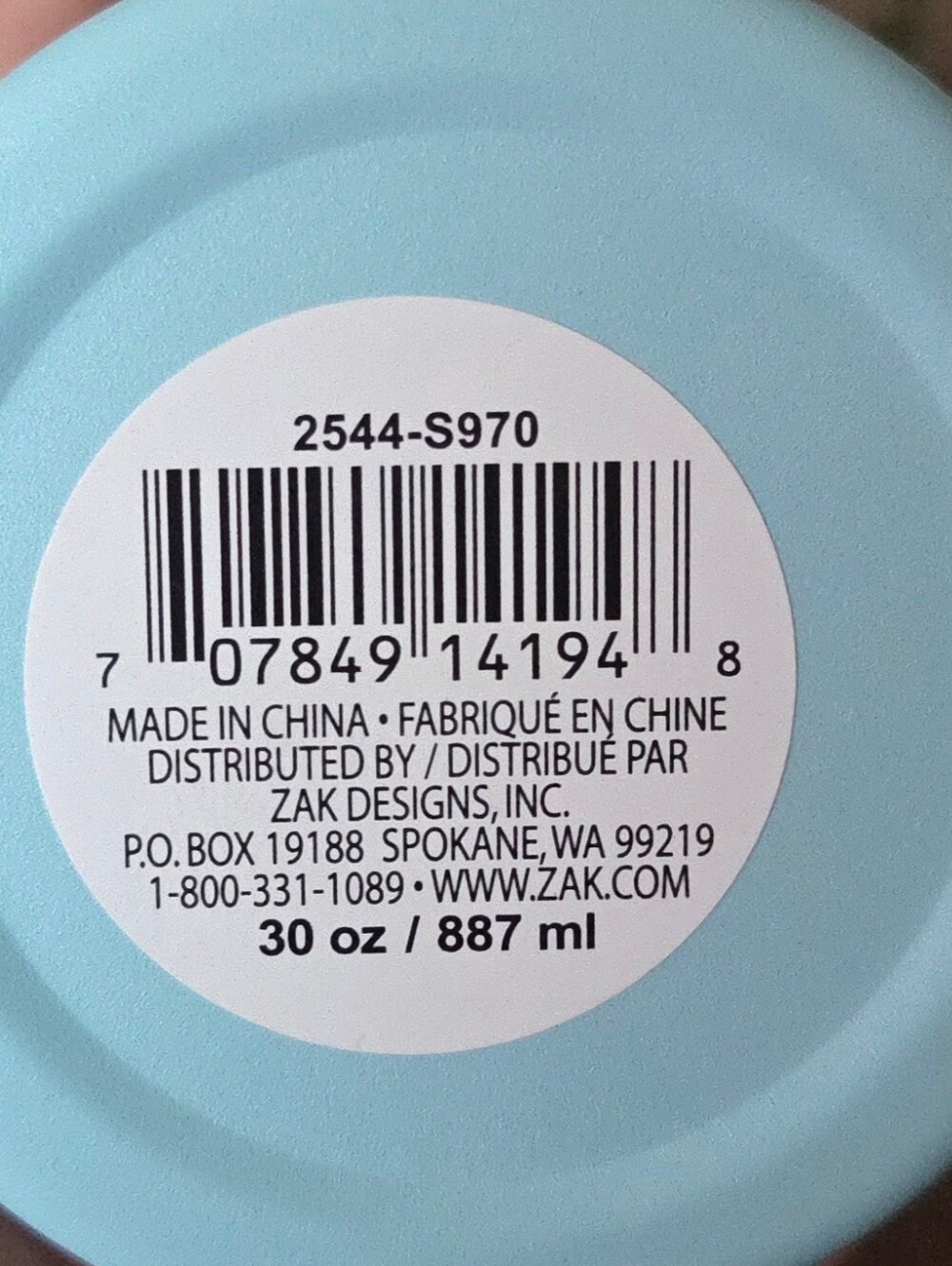 zak! Insulated 30oz Tumbler in Light Blue 20 Hours Cold, 4 Hours Hot - Picture 4 of 4